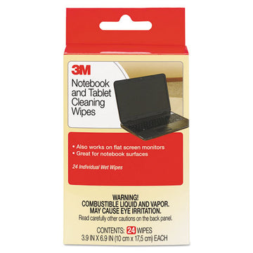 3M™ Notebook Screen Cleaning Wet Wipes, Cloth, 7 X 4, White, 24-pack freeshipping - TVN Wholesale